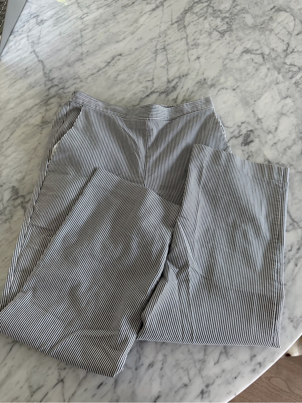 Vintage Women’s Navy & White Pinstripe Stretch Chinos